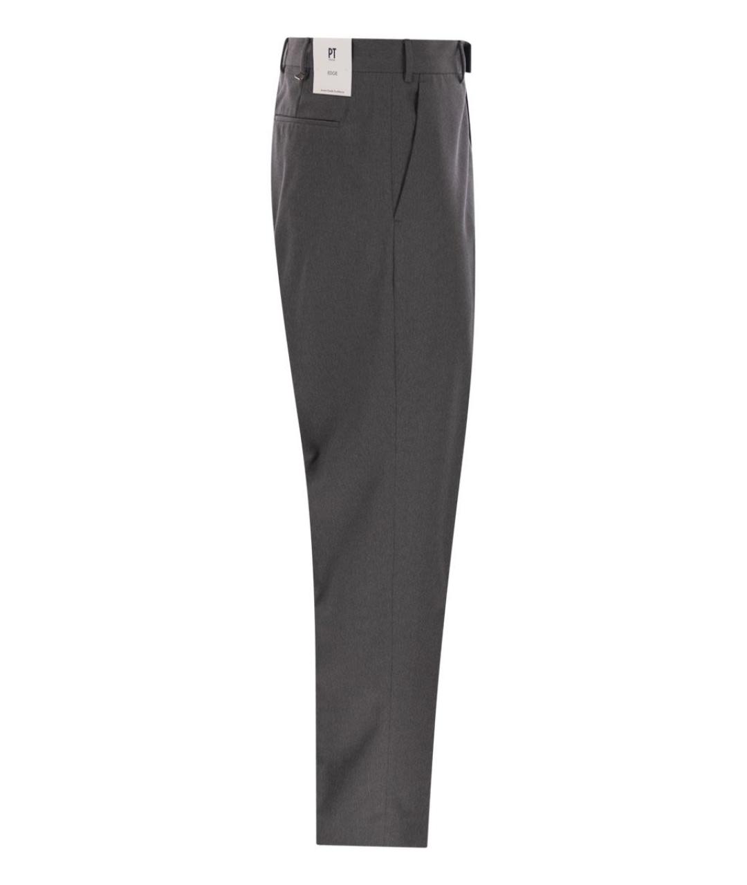PT TORINO Серые шерстяные классические брюки, фото 3
