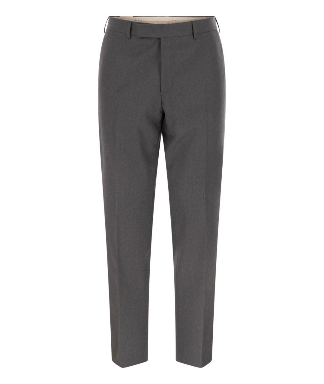 PT TORINO Серые шерстяные классические брюки, фото 1