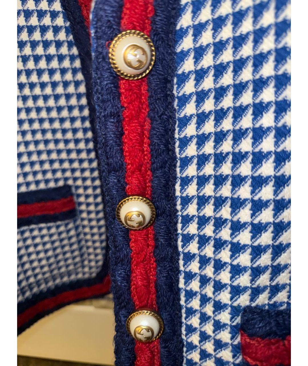 GUCCI Синий шерстяной жакет/пиджак, фото 4