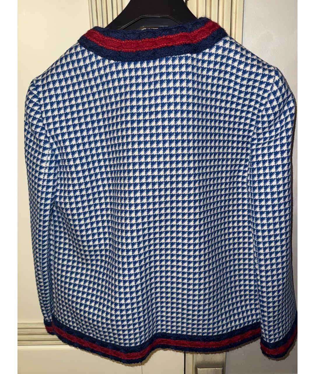 GUCCI Синий шерстяной жакет/пиджак, фото 2