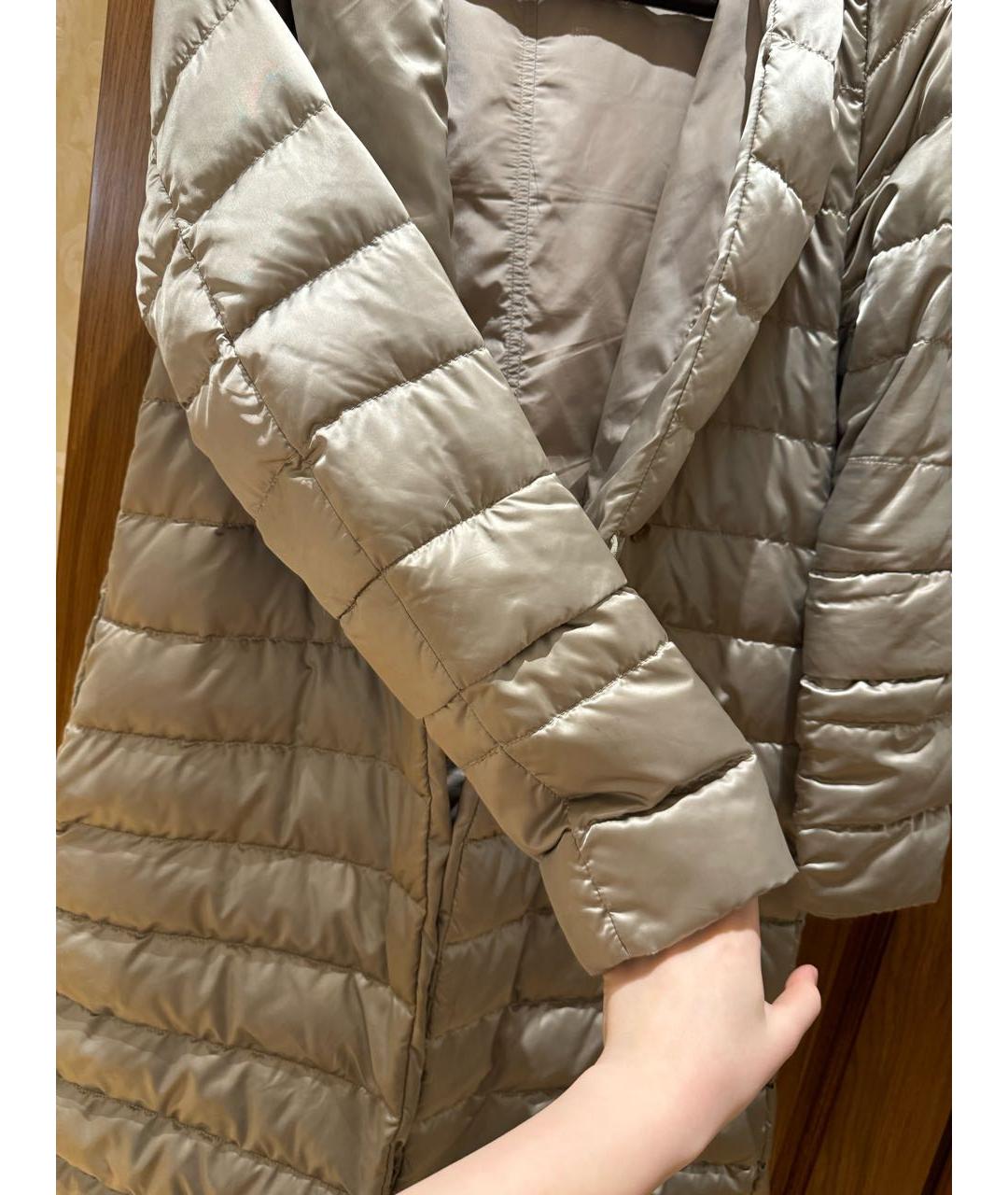 MAX MARA Бежевая полиэстеровая куртка, фото 7