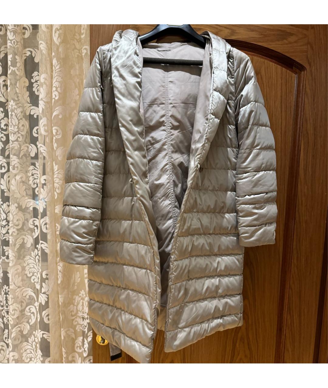 MAX MARA Бежевая полиэстеровая куртка, фото 9