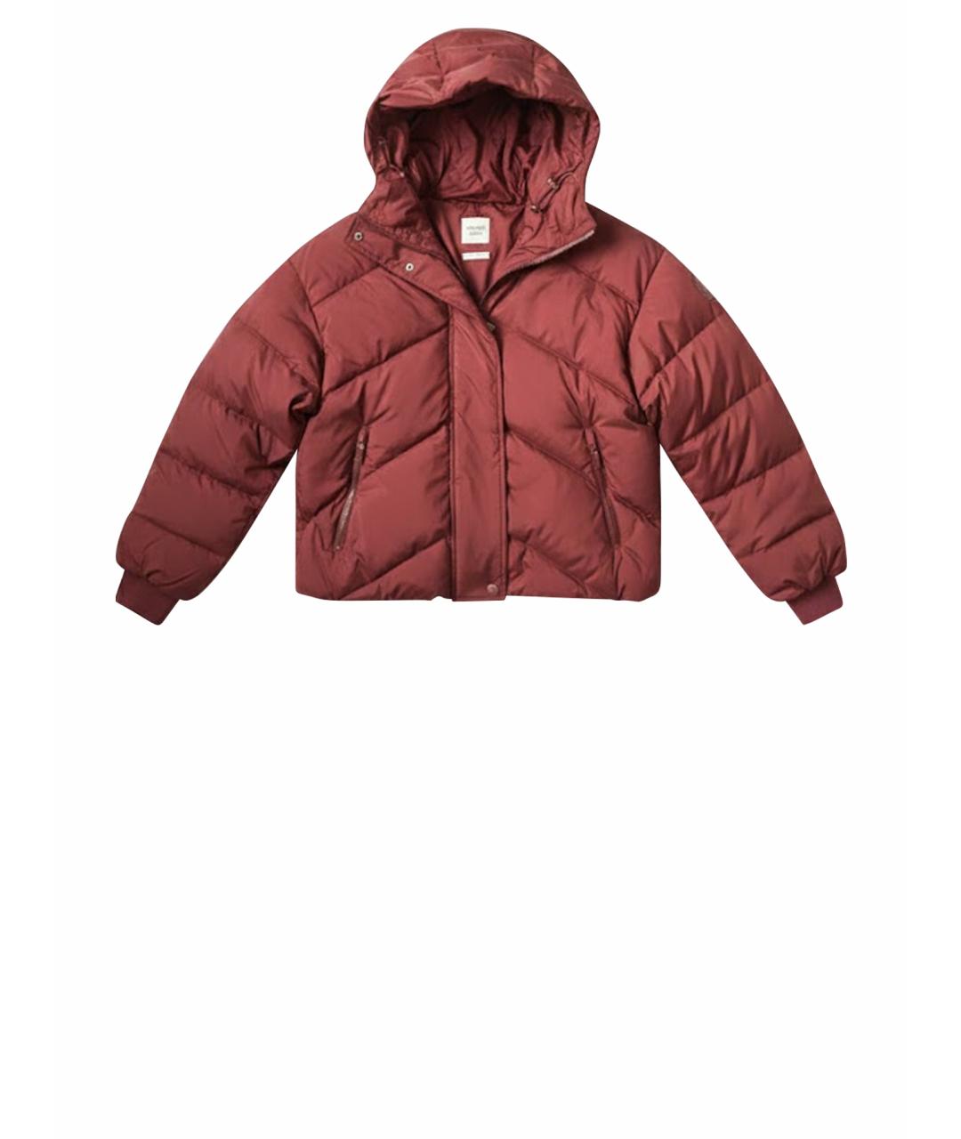 HERMES Бордовый хлопковый пуховик, фото 1