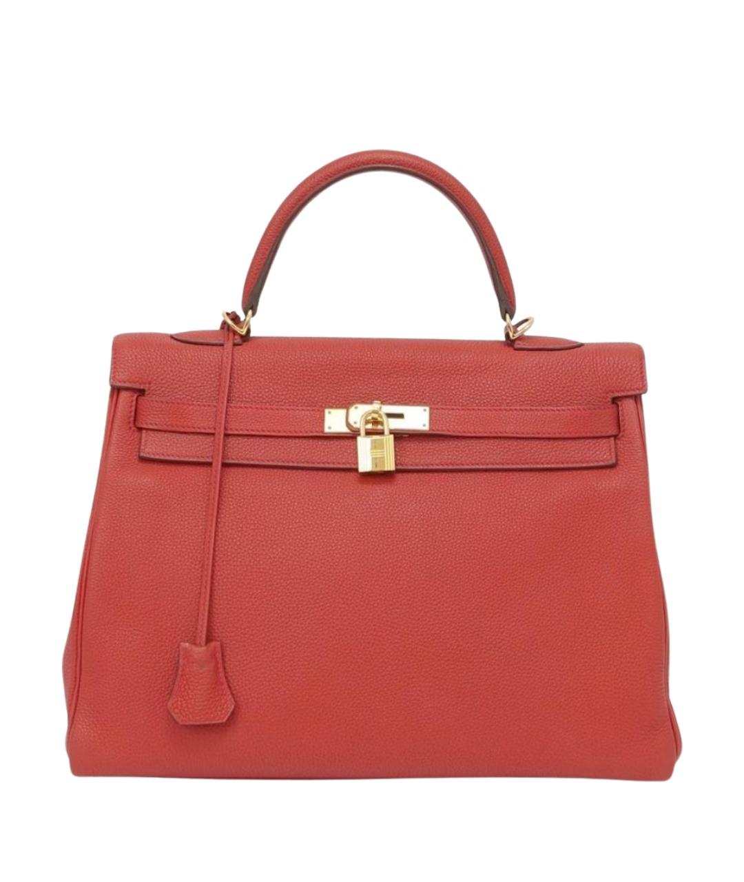 HERMES Красная кожаная сумка через плечо, фото 1