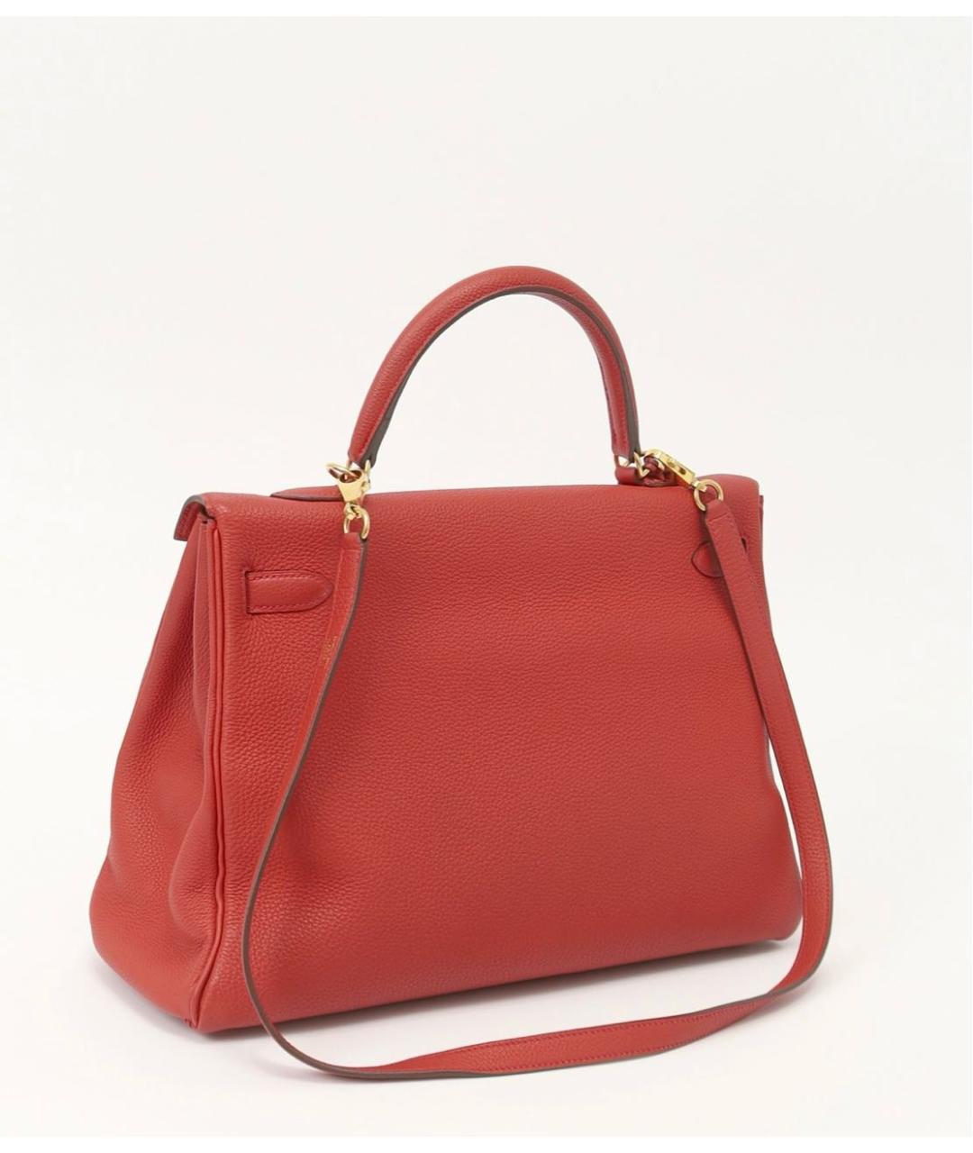 HERMES Красная кожаная сумка через плечо, фото 3