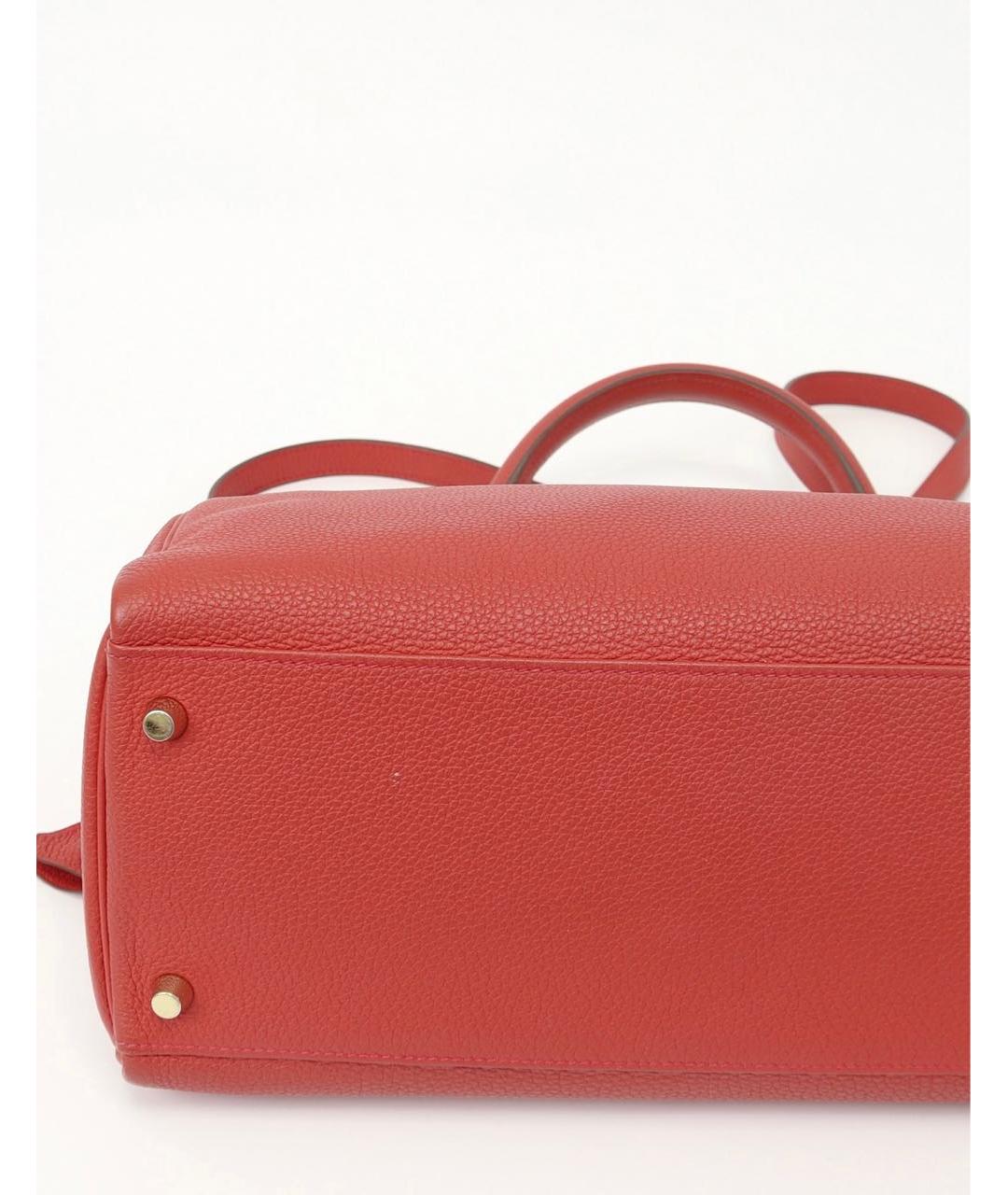 HERMES Красная кожаная сумка через плечо, фото 5