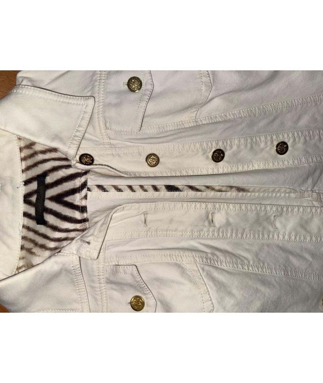 ROBERTO CAVALLI Белый деним жакет/пиджак, фото 3