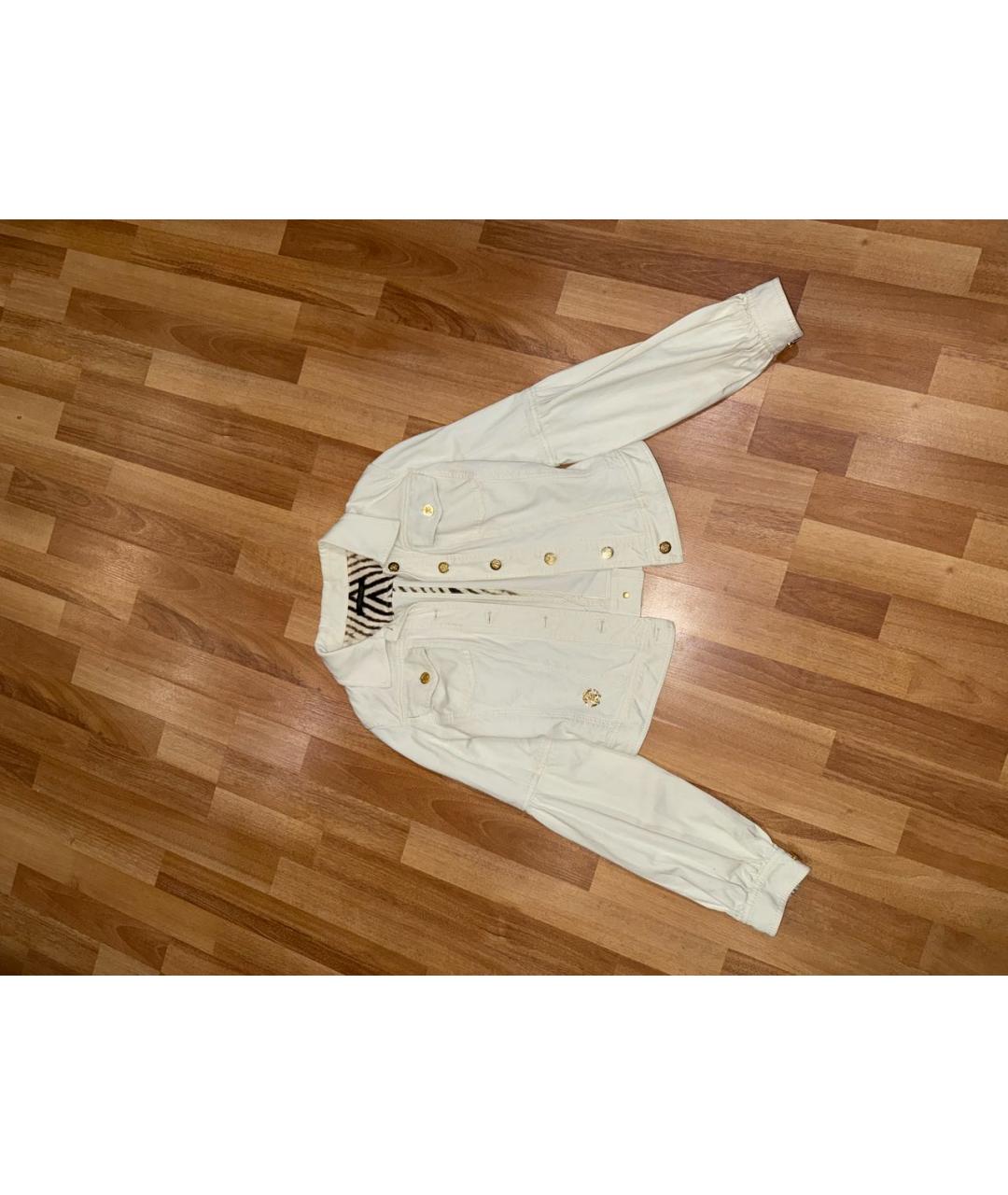 ROBERTO CAVALLI Белый деним жакет/пиджак, фото 5