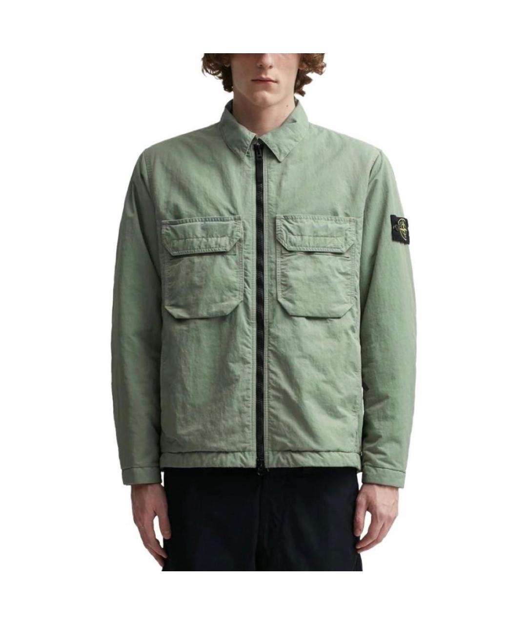 STONE ISLAND Зеленая полиамидовая куртка, фото 4