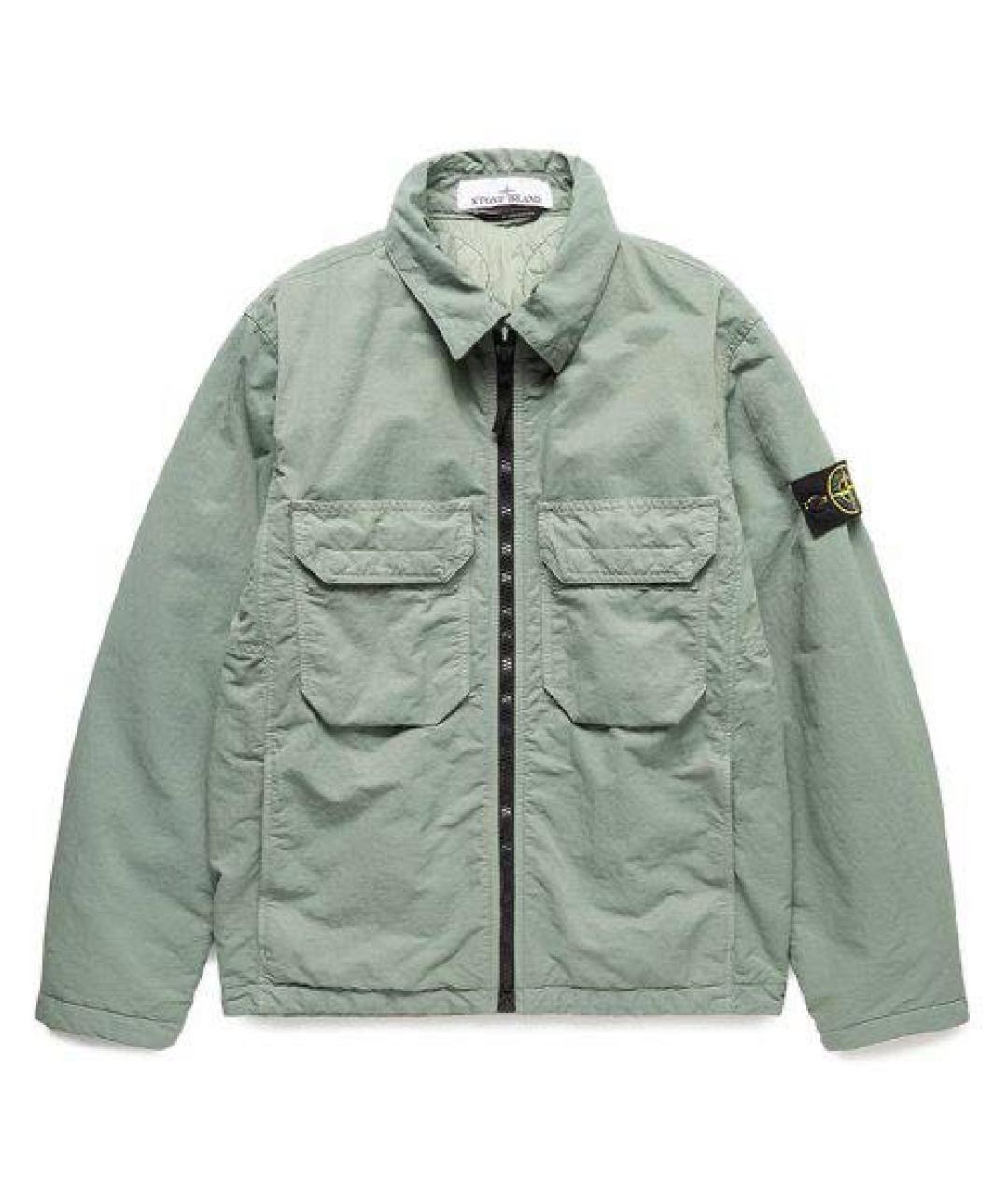 STONE ISLAND Зеленая полиамидовая куртка, фото 3