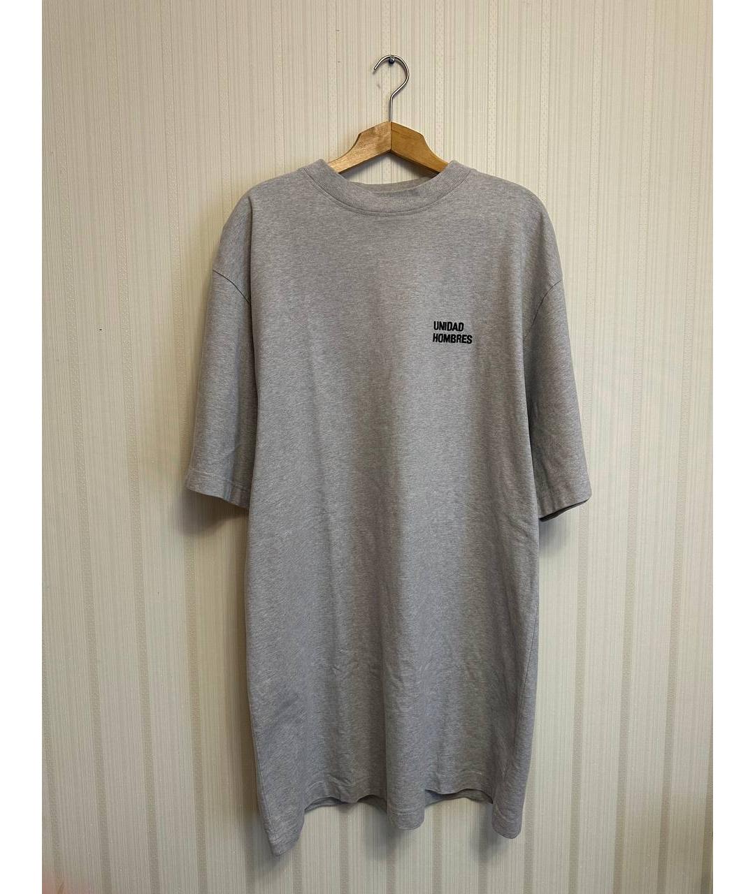 VETEMENTS Серая хлопковая футболка, фото 5