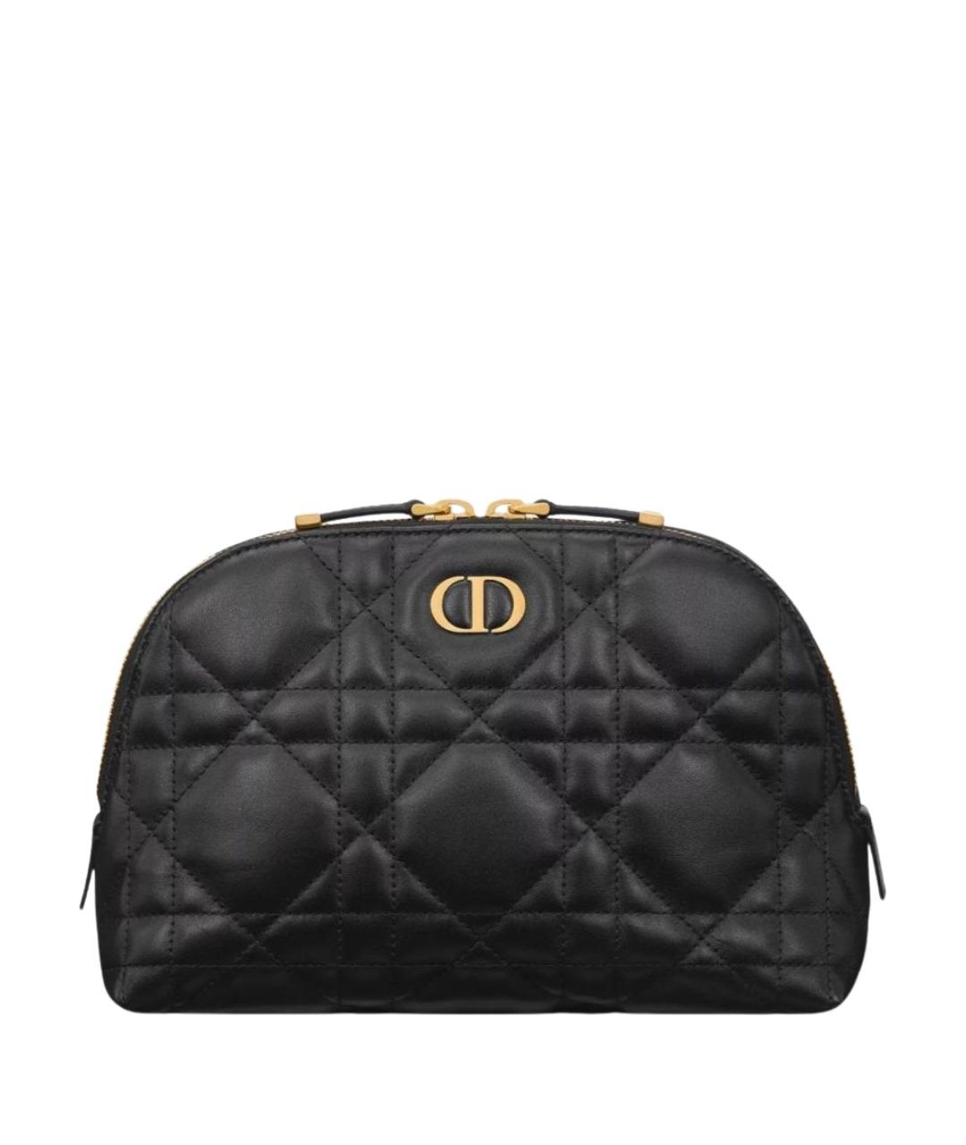 CHRISTIAN DIOR Черная кожаная косметичка, фото 1
