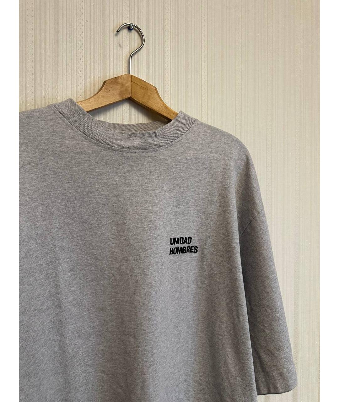 VETEMENTS Серая хлопковая футболка, фото 2