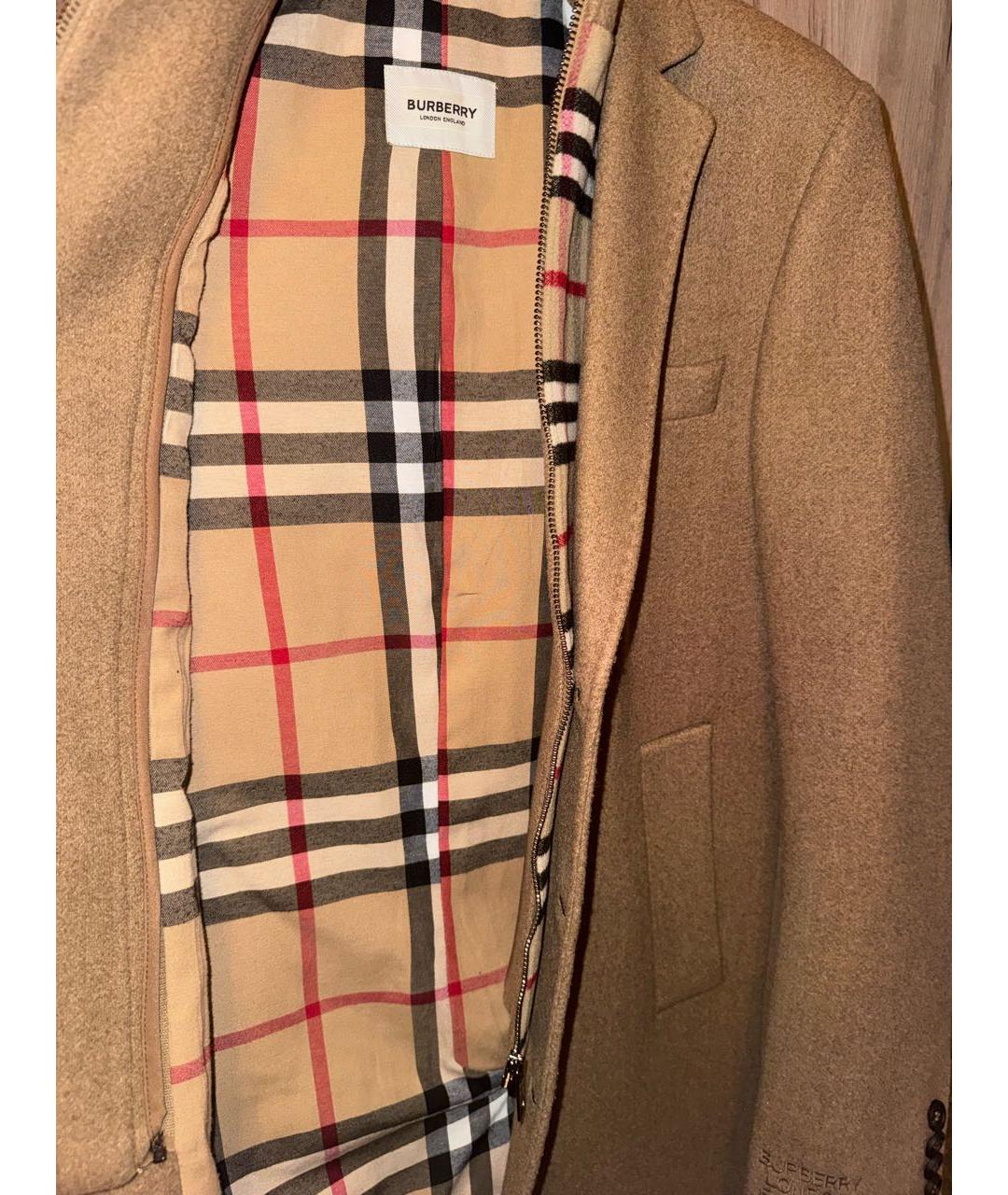 BURBERRY Бежевое шерстяное пальто, фото 3