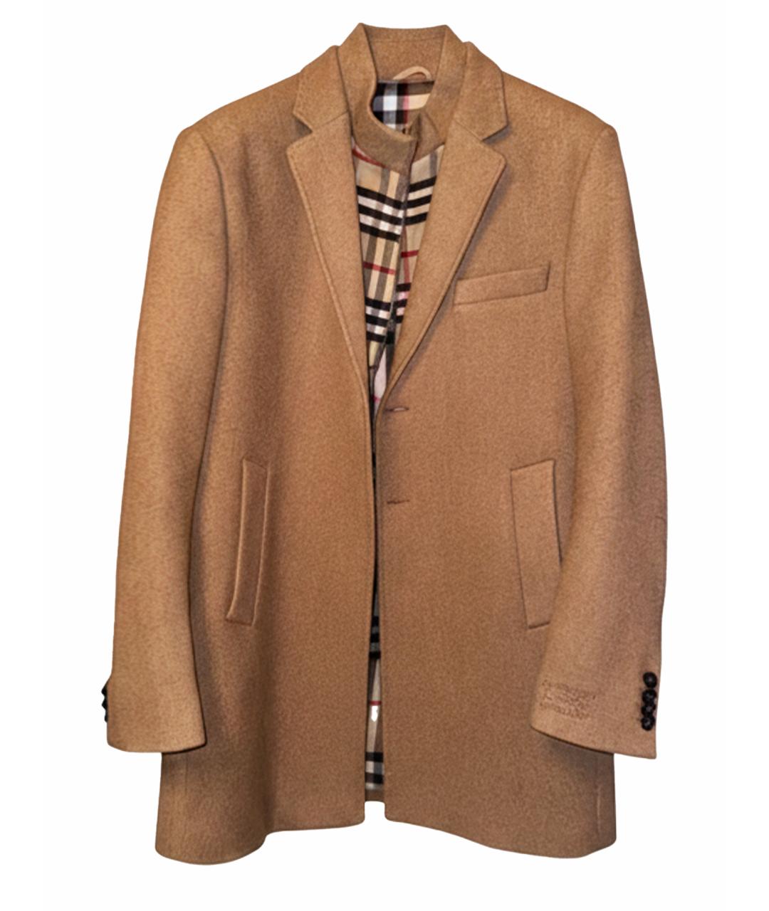 BURBERRY Бежевое шерстяное пальто, фото 1