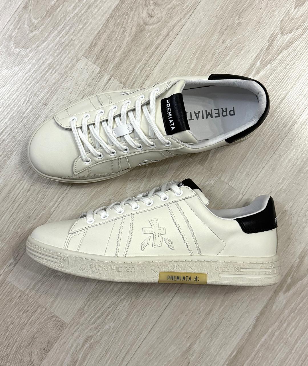 PREMIATA Белые кожаные низкие кроссовки / кеды, фото 2