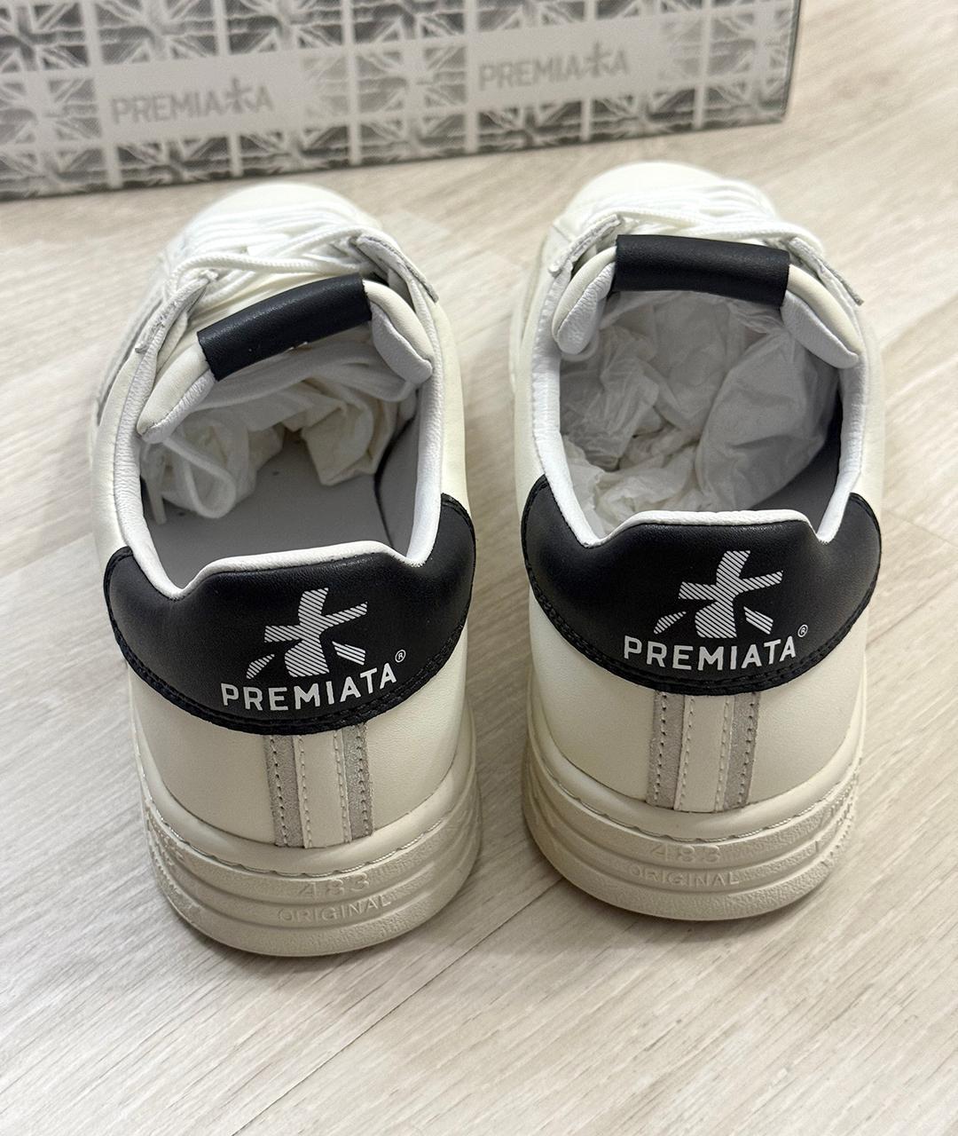 PREMIATA Белые кожаные низкие кроссовки / кеды, фото 6