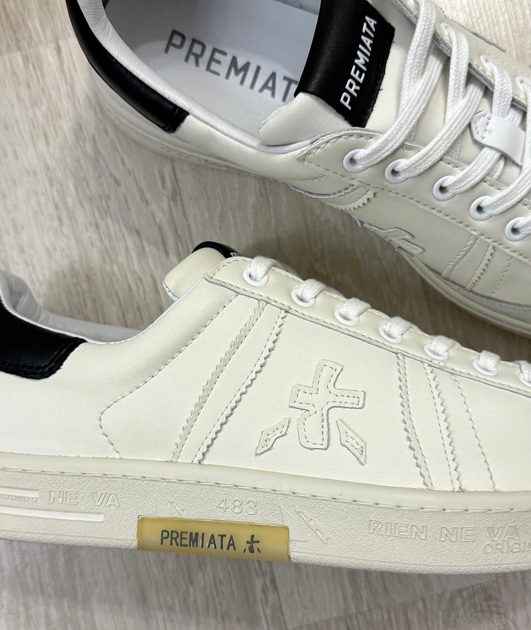PREMIATA Белые кожаные низкие кроссовки / кеды, фото 4