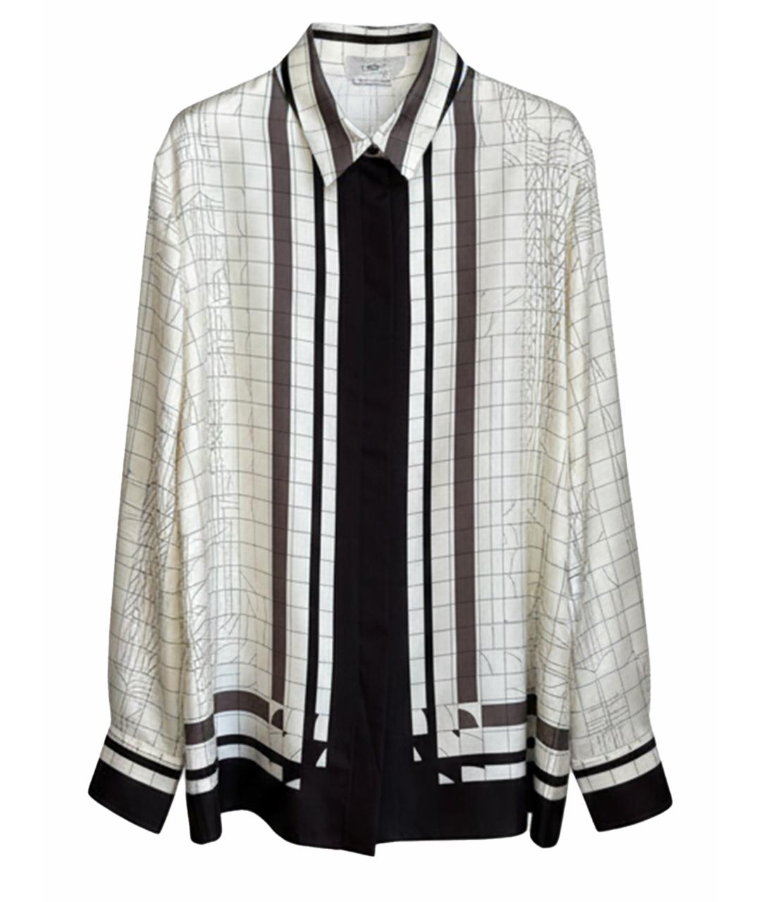 HERMES Белый шелковый костюм с брюками, фото 1