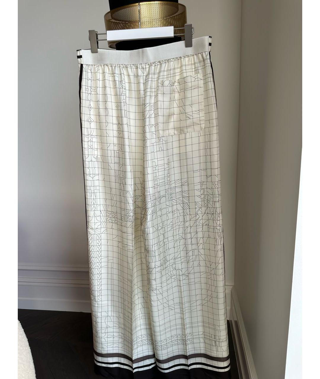 HERMES Белый шелковый костюм с брюками, фото 7