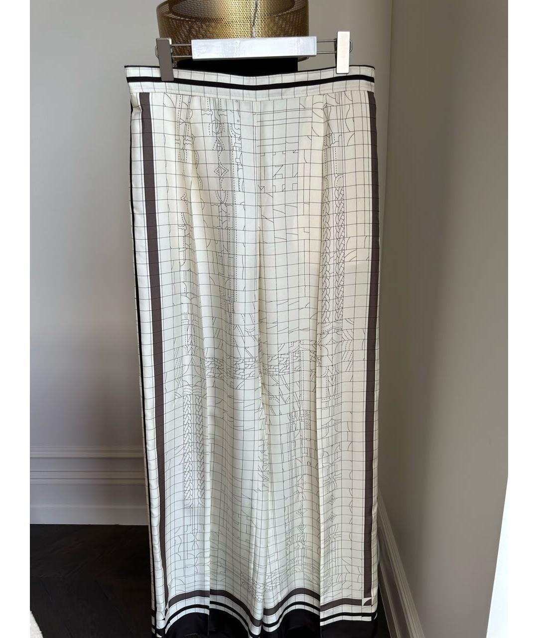 HERMES Белый шелковый костюм с брюками, фото 5