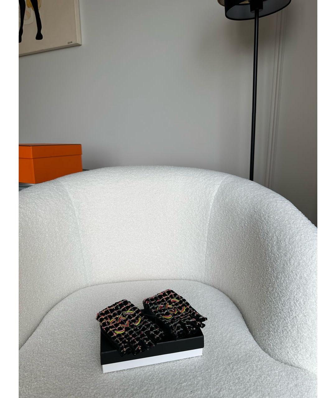 CHANEL Черные кожаные митенки, фото 3