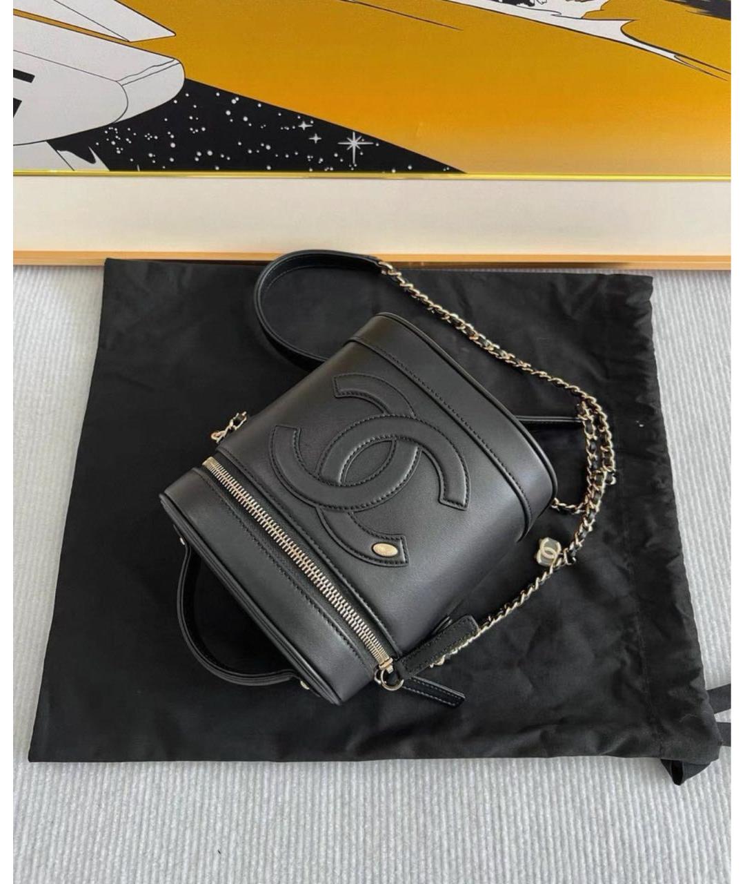 CHANEL Черная кожаная сумка через плечо, фото 4