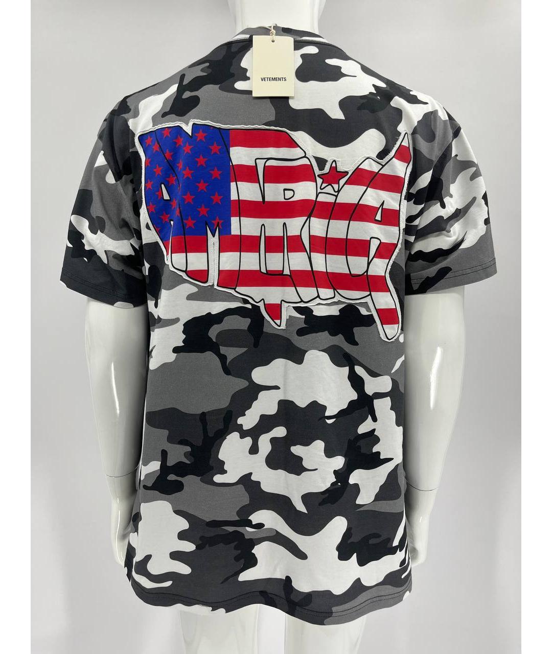 VETEMENTS Черная хлопковая футболка, фото 2