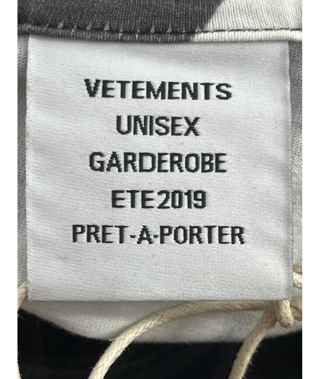 VETEMENTS Черная хлопковая футболка, фото 5