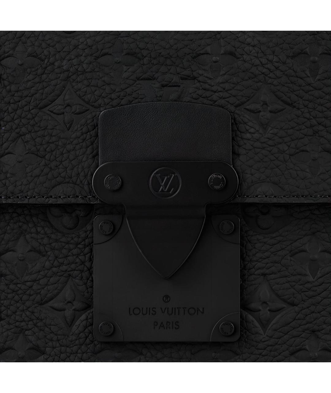 LOUIS VUITTON Черная кожаная папка для документов, фото 5