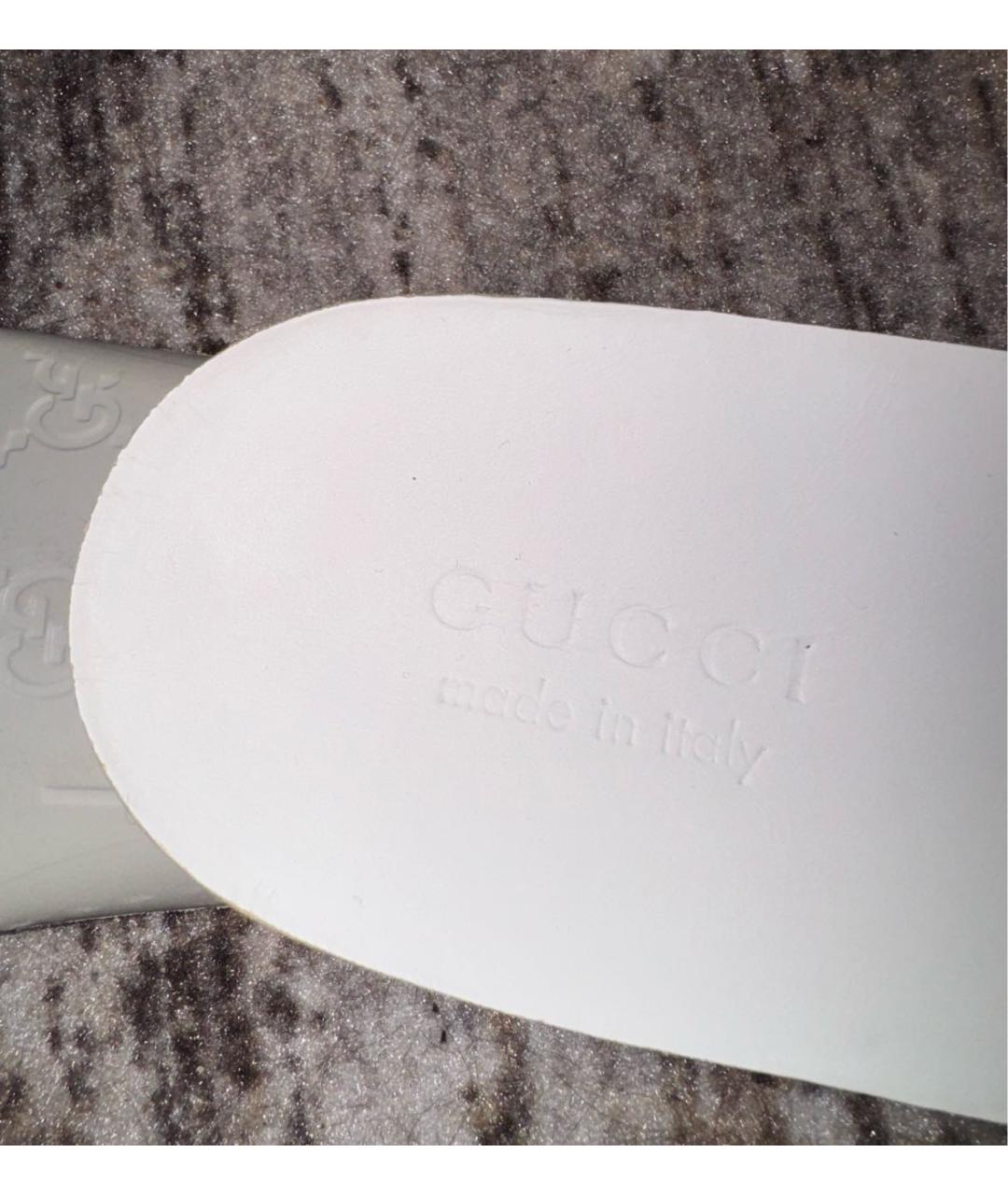 GUCCI Бежевые текстильные низкие кроссовки / кеды, фото 8