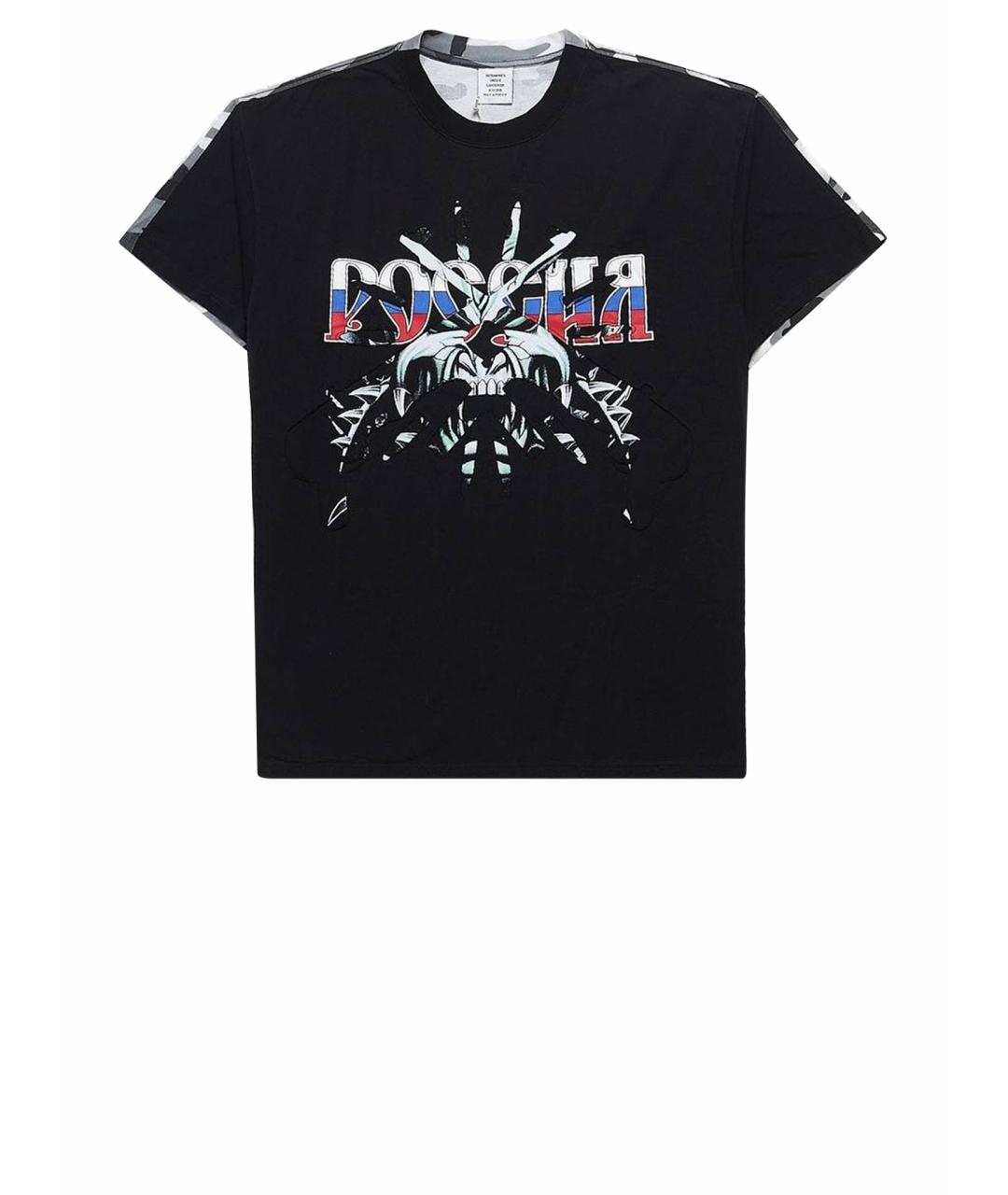 VETEMENTS Черная хлопковая футболка, фото 1