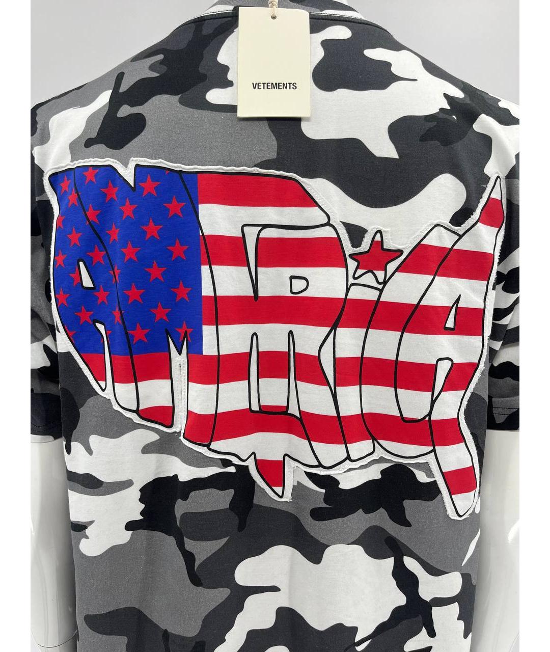 VETEMENTS Черная хлопковая футболка, фото 4