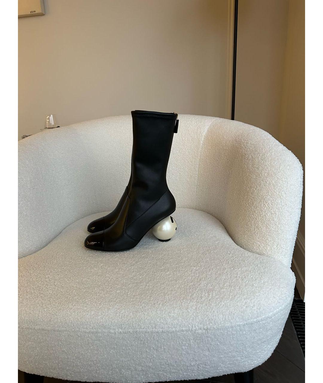 CHANEL Черные кожаные ботильоны, фото 4