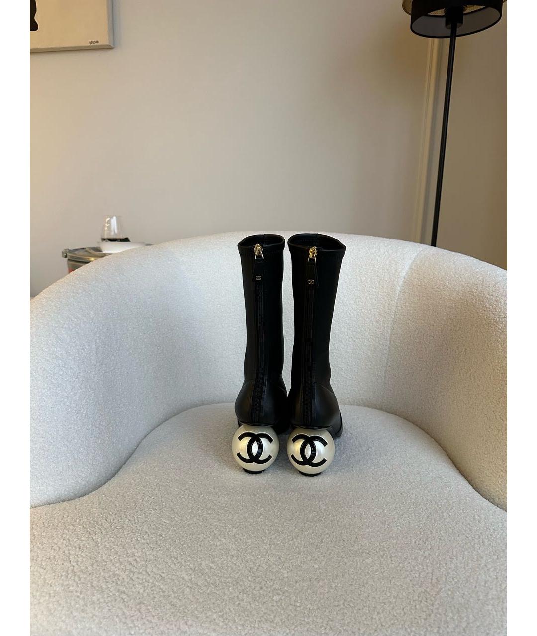 CHANEL Черные кожаные ботильоны, фото 2