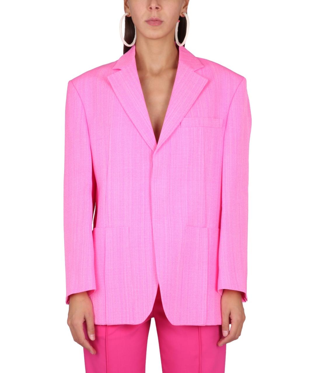 JACQUEMUS Розовый полиэстеровый жакет/пиджак, фото 2