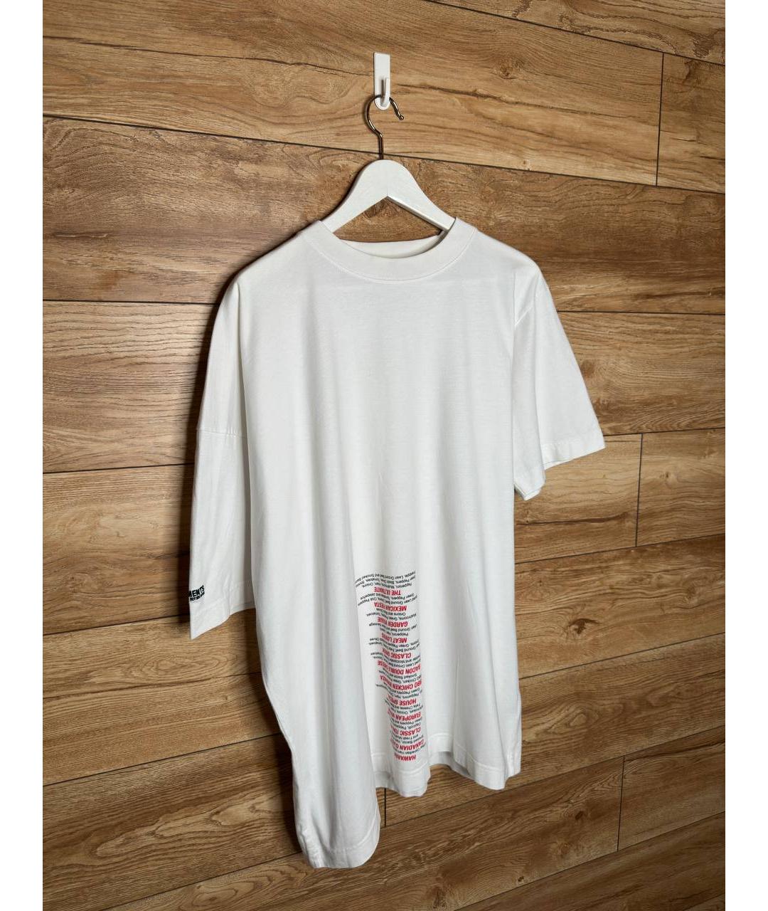 VETEMENTS Белая хлопковая футболка, фото 2