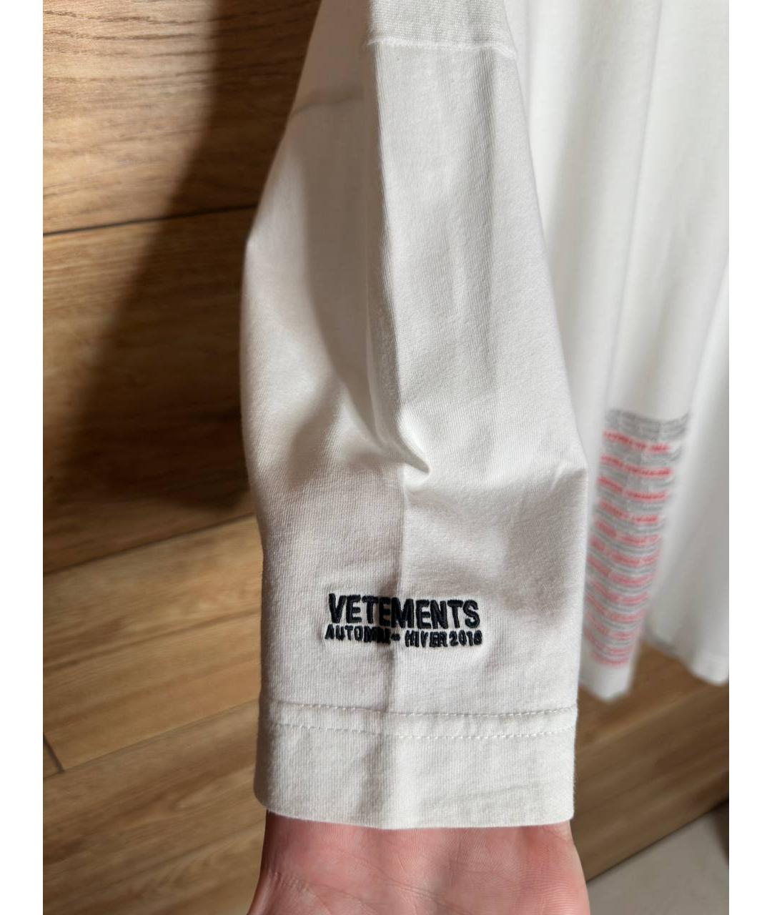 VETEMENTS Белая хлопковая футболка, фото 3
