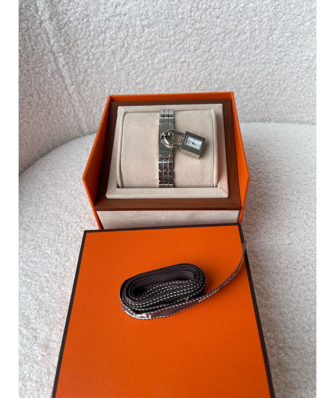 HERMES Серебряные стальные часы, фото 3