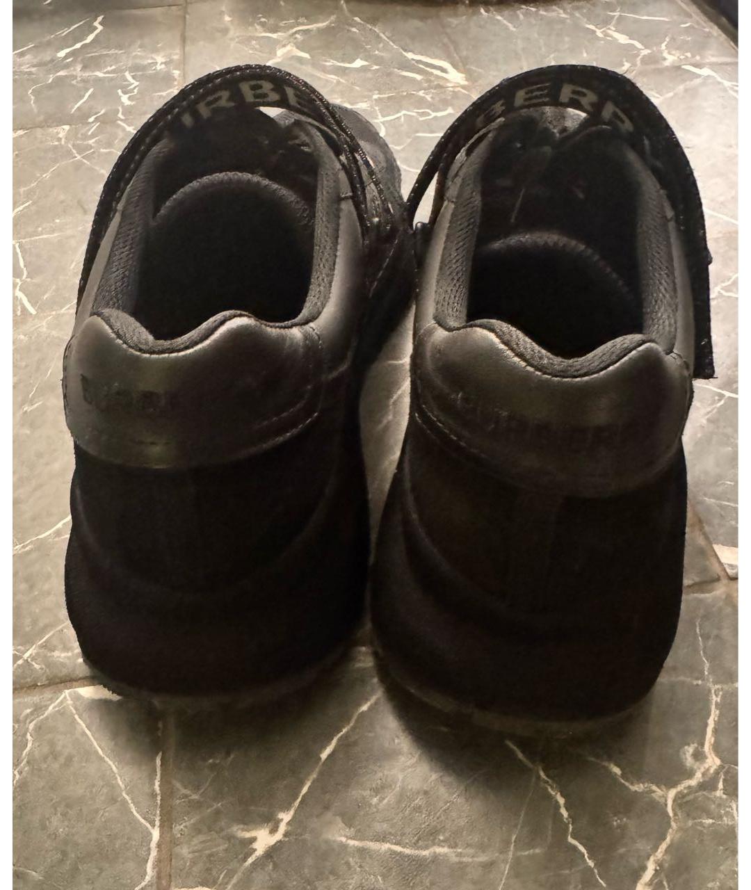 BURBERRY Черные замшевые высокие кроссовки / кеды, фото 3