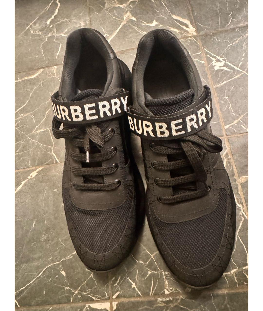 BURBERRY Черные замшевые высокие кроссовки / кеды, фото 2