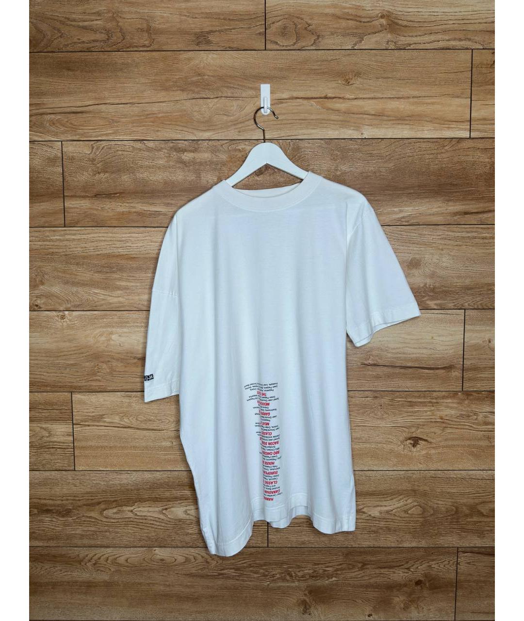 VETEMENTS Белая хлопковая футболка, фото 7