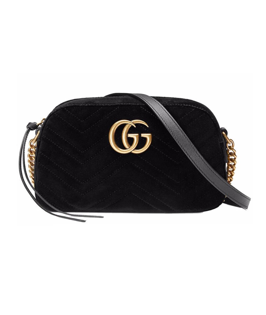 GUCCI Черная бархатная сумка через плечо, фото 1