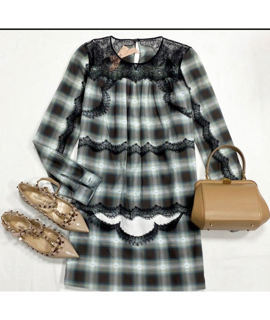 NO. 21 Зеленые хлопковое повседневное платье, фото 5