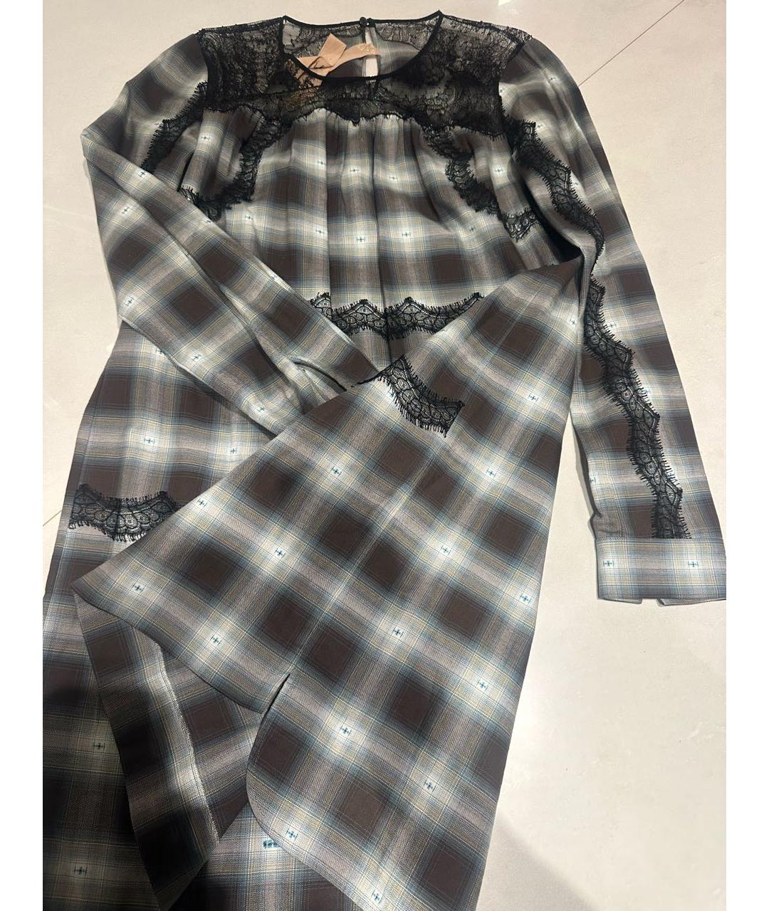 NO. 21 Зеленые хлопковое повседневное платье, фото 4