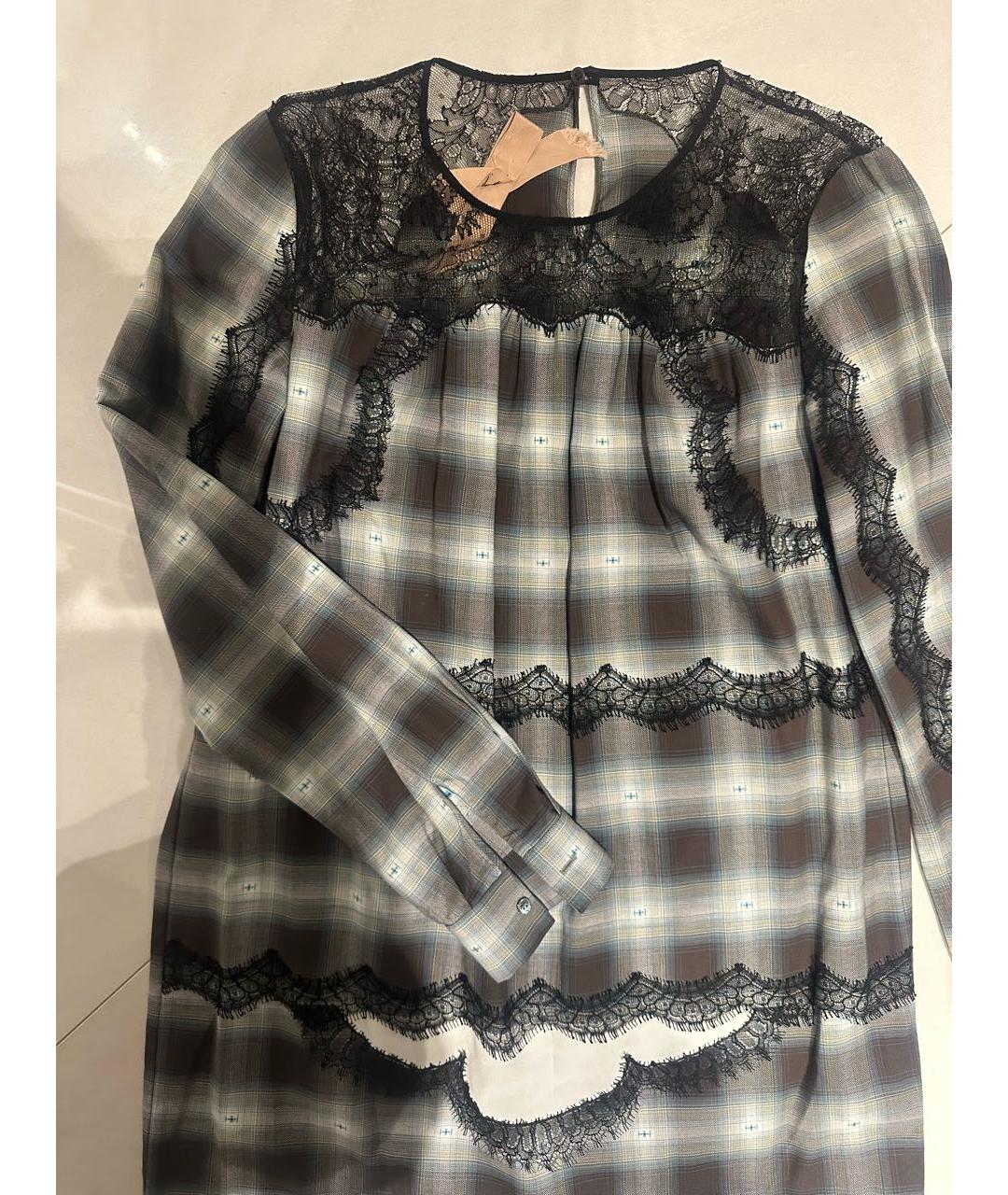 NO. 21 Зеленые хлопковое повседневное платье, фото 7