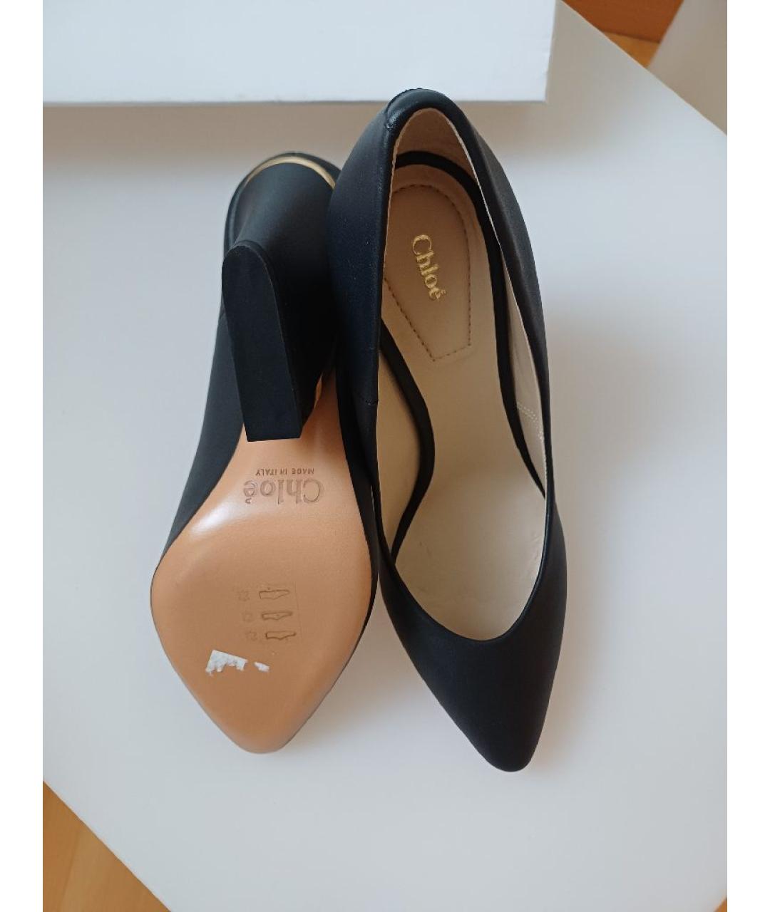 CHLOE Черные кожаные туфли, фото 8