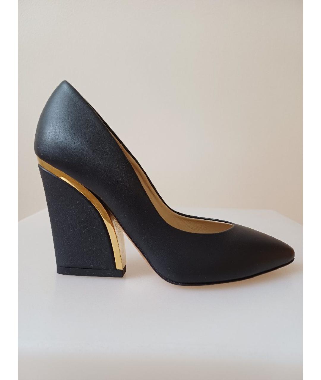 CHLOE Черные кожаные туфли, фото 9