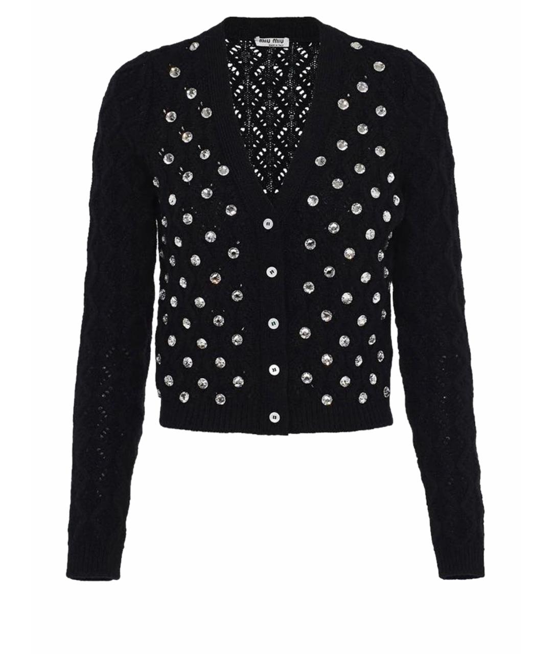 MIU MIU Черный кашемировый кардиган, фото 1