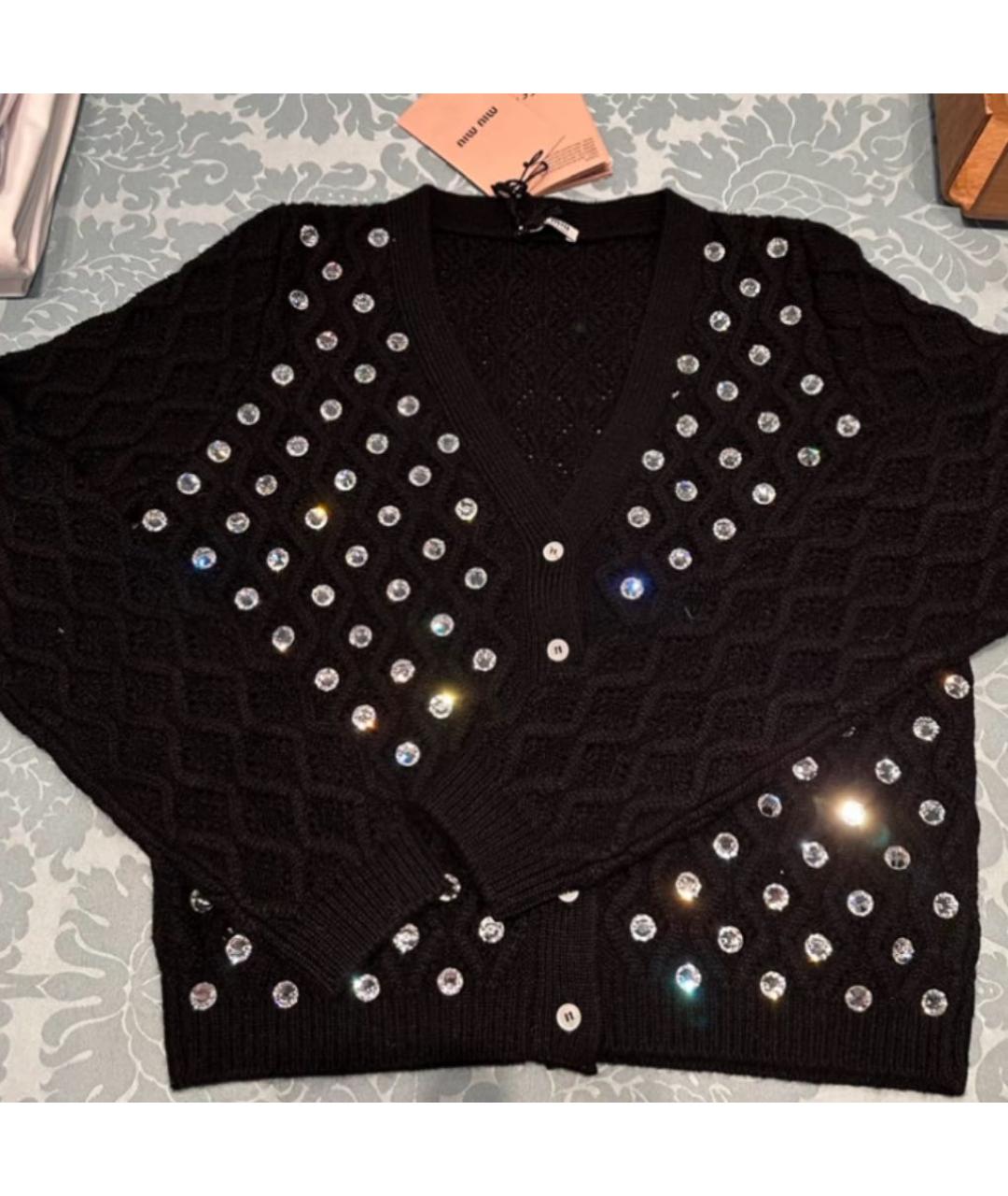 MIU MIU Черный кашемировый кардиган, фото 7